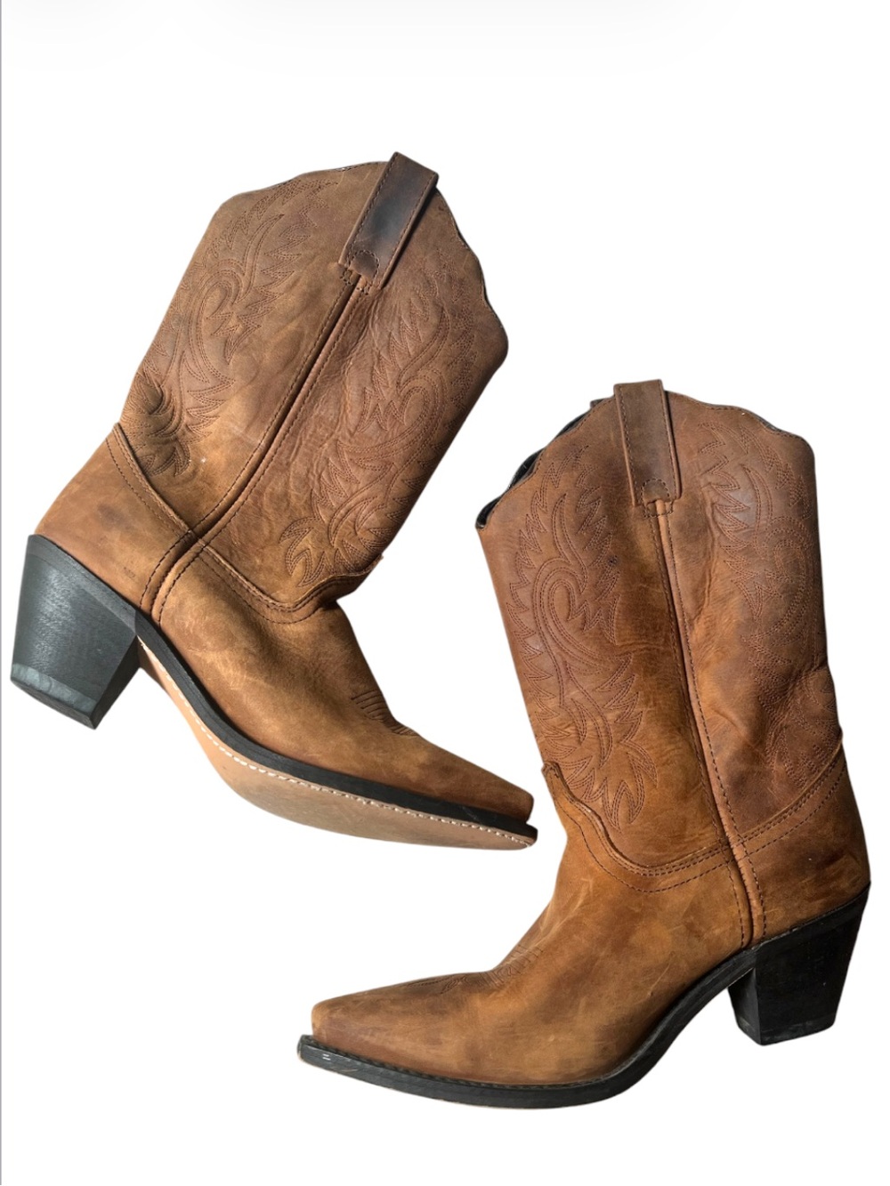 Masterson Boot Co. Western Cowgirl Boots Women’s Size 9.5 Brown Leather RB3432